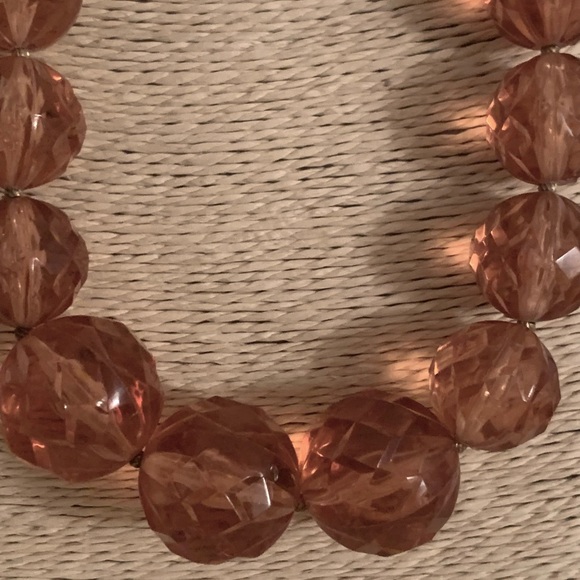 Vintage 50-60's Faceted Crystal Beads Peach/Apricot Faceted Graduated Ne… - Picture 7 of 9